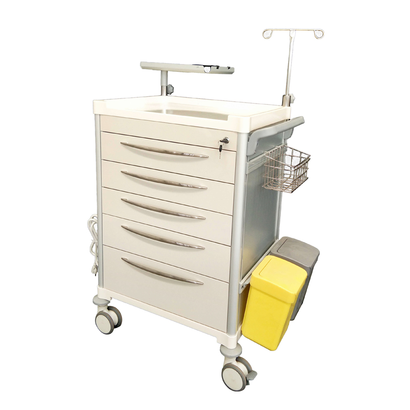 ABS Medium Capacity Hospital Medication Trolley Medical Drug Carts