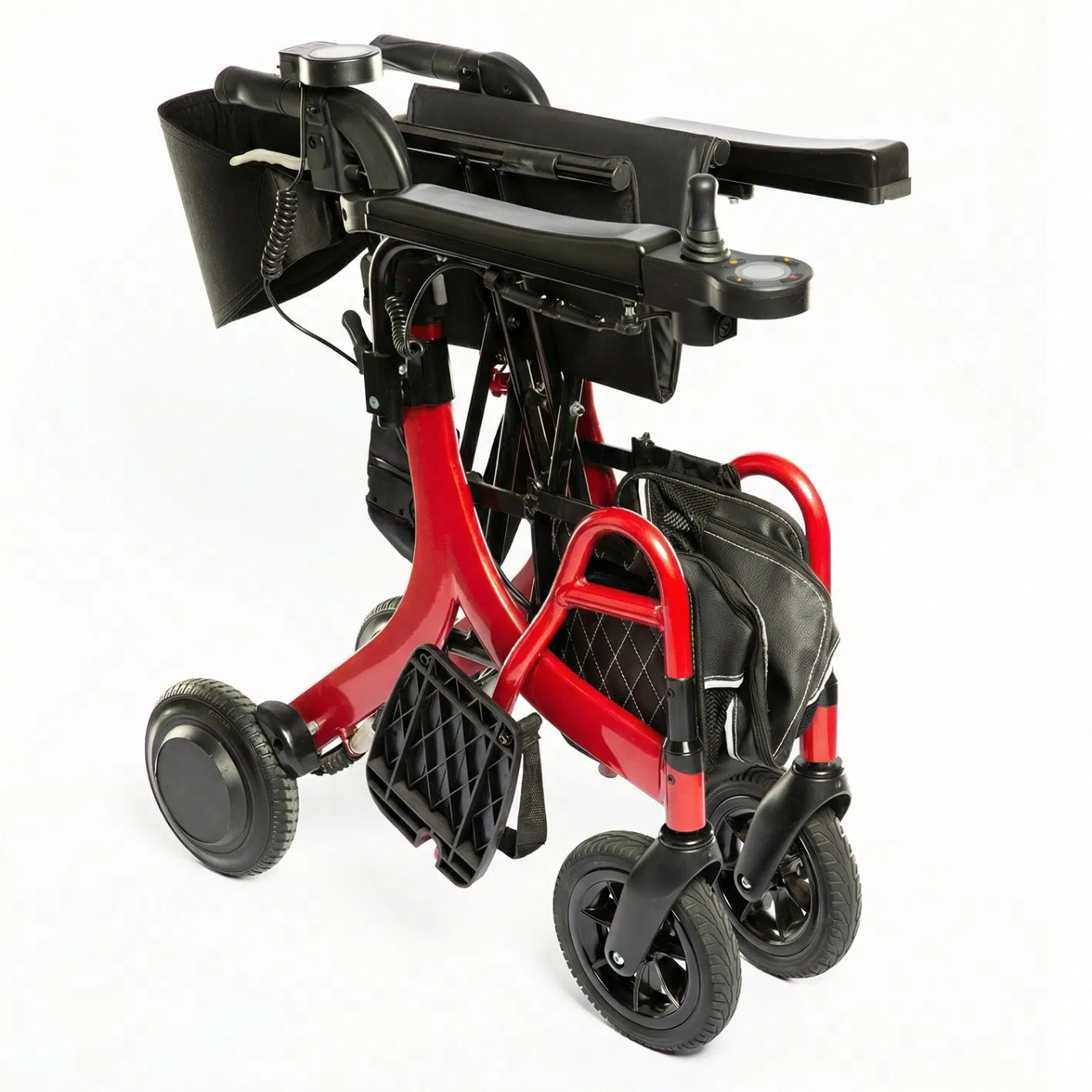 Electric Walker Rollator for Elderly, Foldable Powered Rollator with Assist Motor