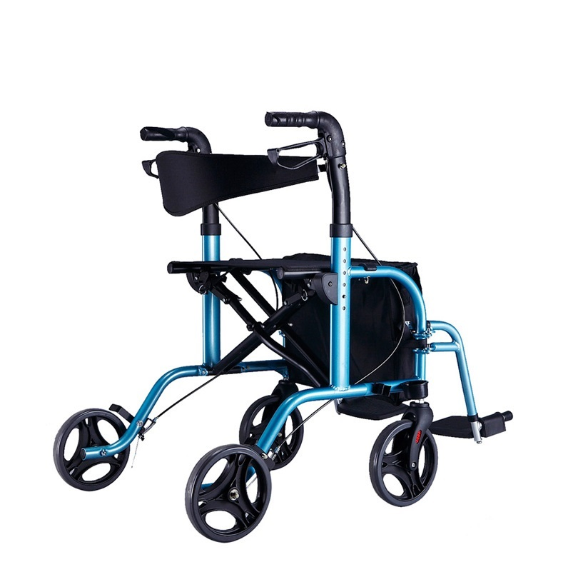 Wholesale Aluminium Adults Elderly Walking Aids Frame Foldable Upright Walker Rollator
