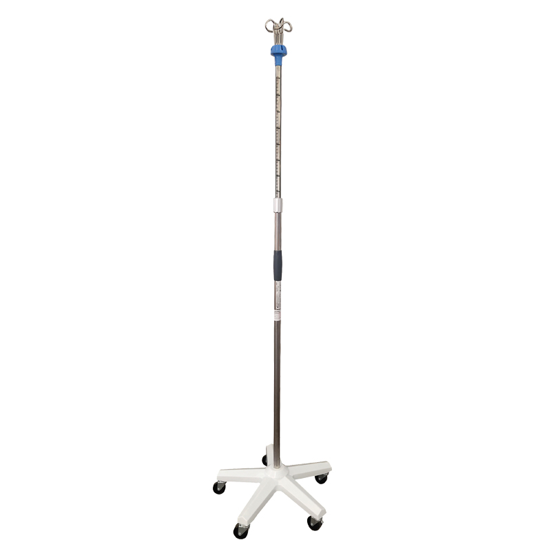 Medical Equipment Mobile Clinical IV Pole Hospital Infusion Stand with Wheels Adjustable