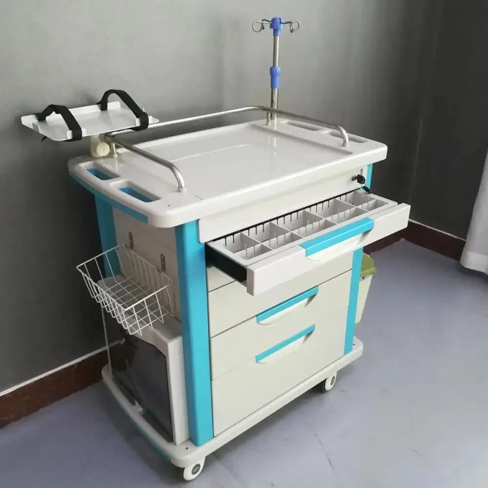 Medical Crash Cart with Emergency Accessory Cardiac Board