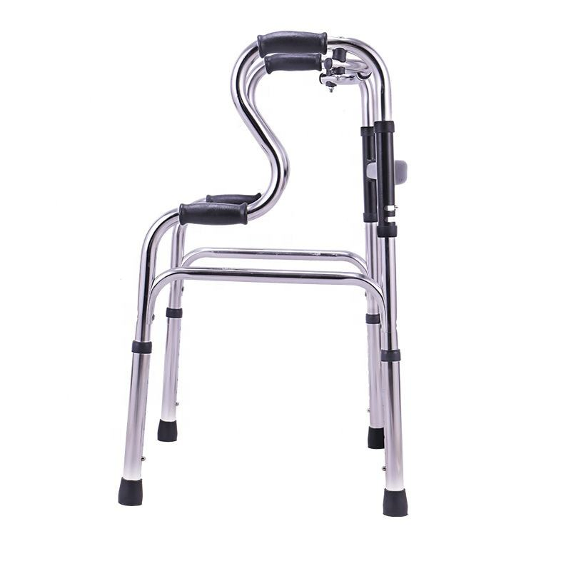 Customized Medical Aluminum Man Disabled Elderly Upright Walker Foldable Frame Walker with Seat and Bedpan