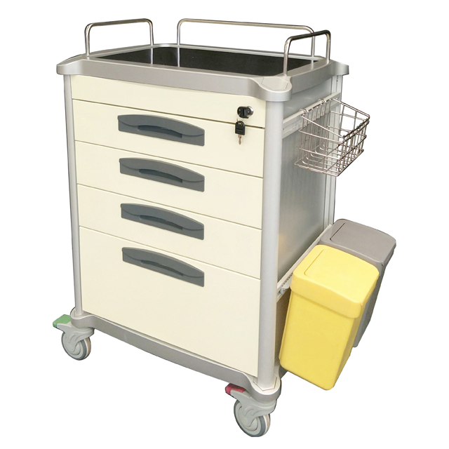 Hospital Cart Medication Dispensing Trolley with 5 Drawers for Hospital Use
