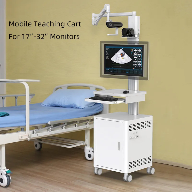 Customizable Telemedicine Hospital Trolley Medical Cart with Camera Bracket