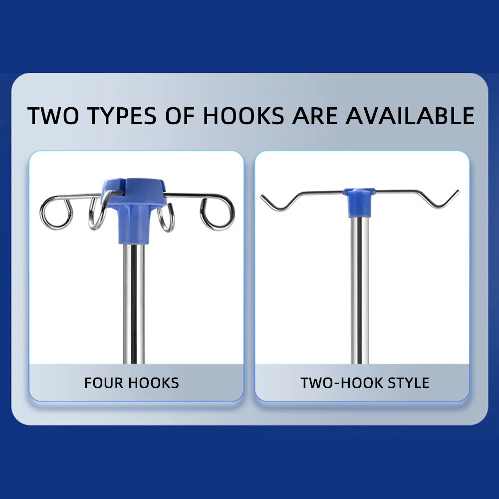 Factory Direct Supply Thickened Height Adjustable Infusion Stand Stainless Steel Mobile IV Drip Stand Infusion Pole