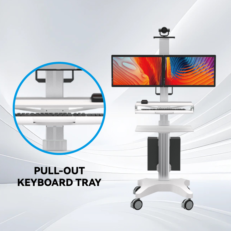 Likaymo Factory Direct Mobile Dual-Monitor Workstation Trolley Stand for Telemedicine or Conference Orteaching Use