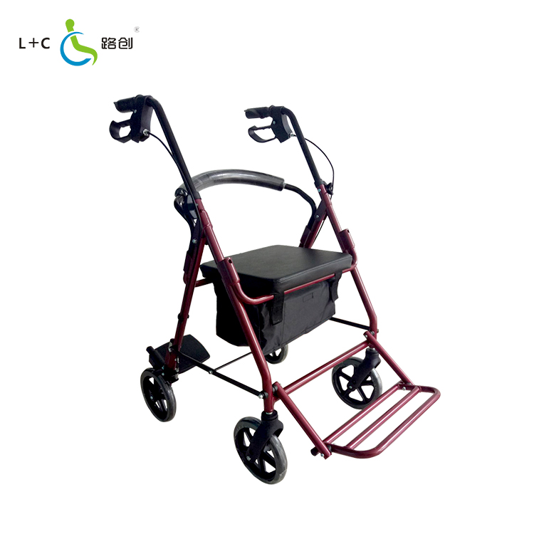 Medical Equipment Supplier Aluminum Foldable Rollator for The Elderly