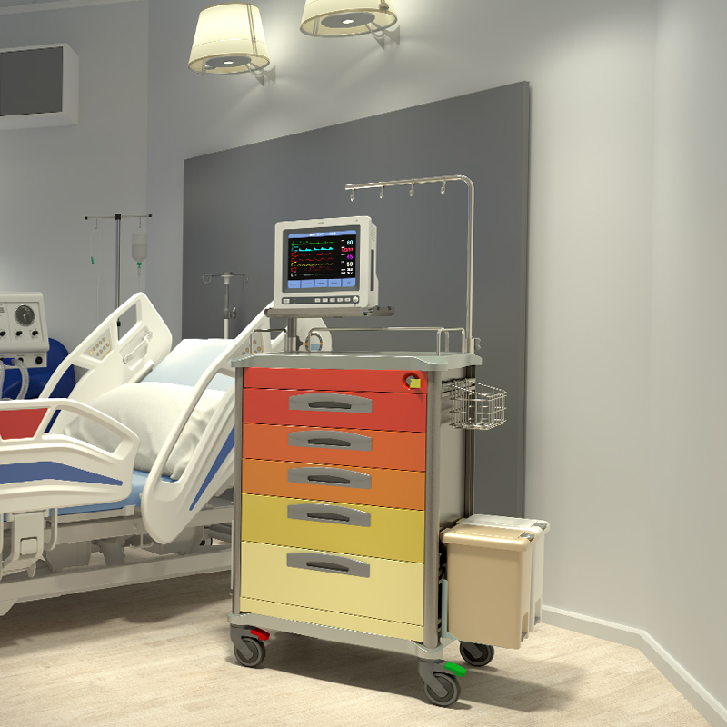 Emergency Medical Crash Cart with Drawers