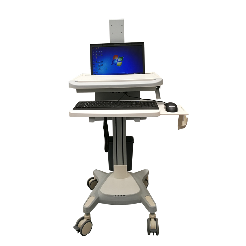 Adjustable Dental Nursing Telemedicine Computer Laptop Tablet Trolley Hospital Cart