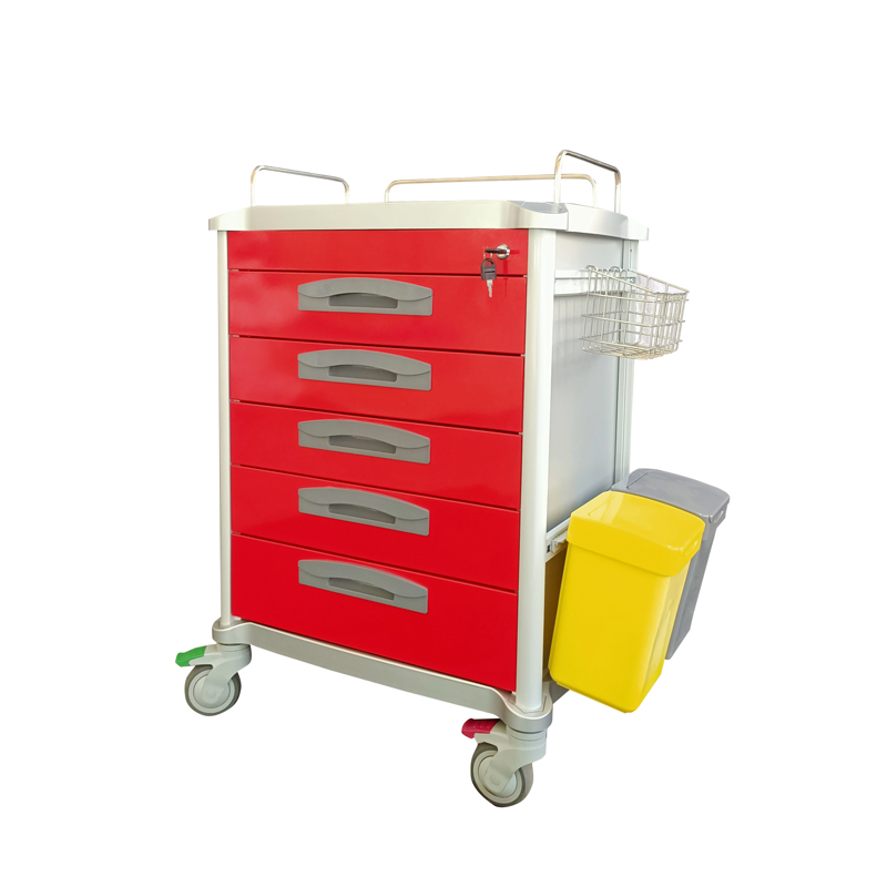 Hospital Cart Medication Dispensing Trolley with 5 Drawers for Hospital Use