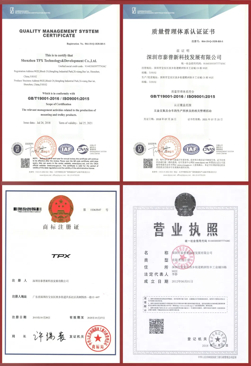 Certificates