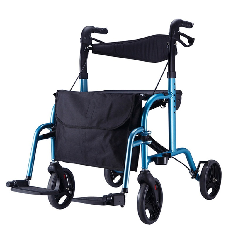 Wholesale Aluminium Adults Elderly Walking Aids Frame Foldable Upright Walker Rollator