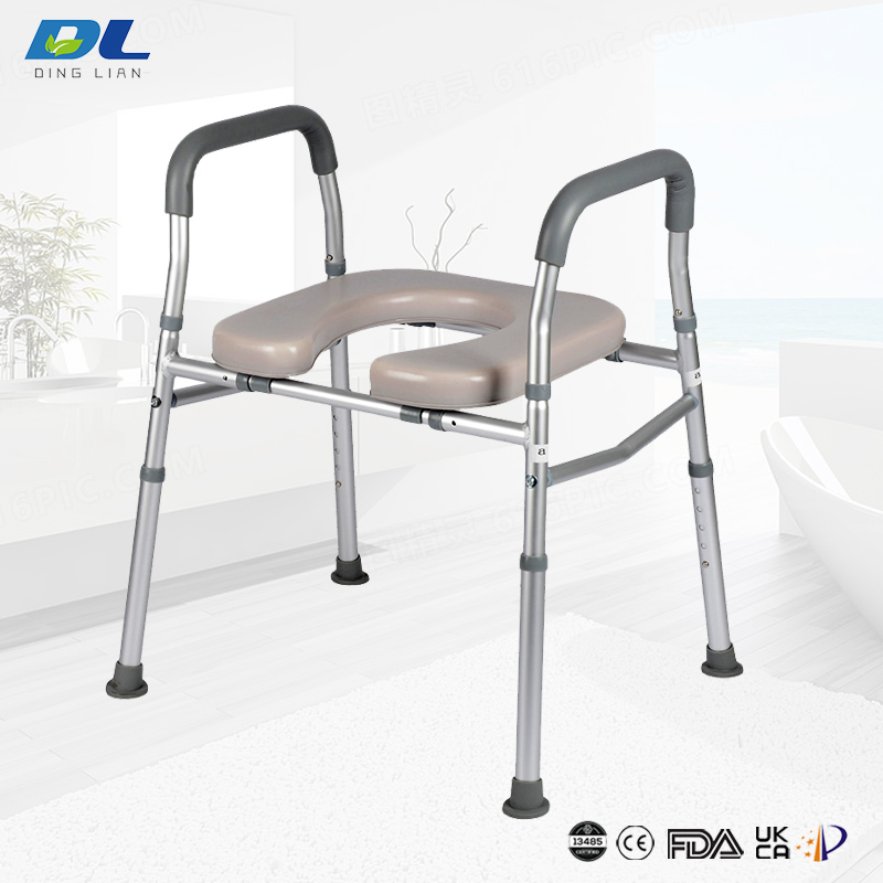 Dinglian Dl-2016la Heavy Duty Toilet Safety Frame with Grab Bars Bariatric Commode Handrail for Disabled Users