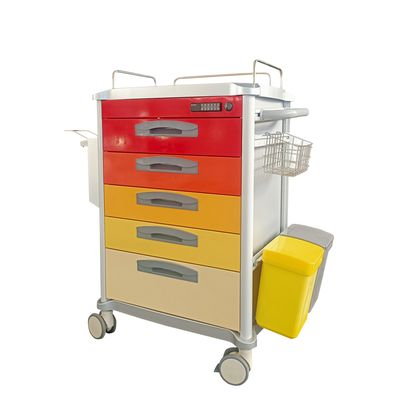Hospital Emergency Medicine Medical Crash Cart with Drawers for Patient Use