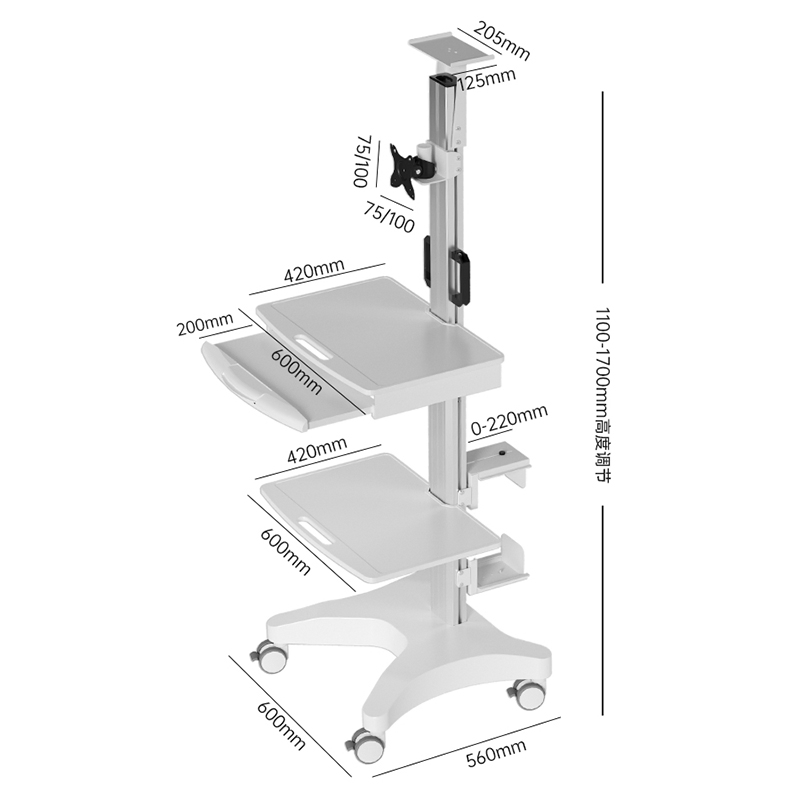 Likaymo Telemedicine Terminals Mobile Workstation Cart