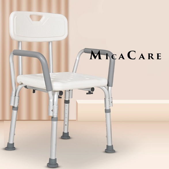 Durable Shower Chair with Arms for Safe Bathing and Transfers