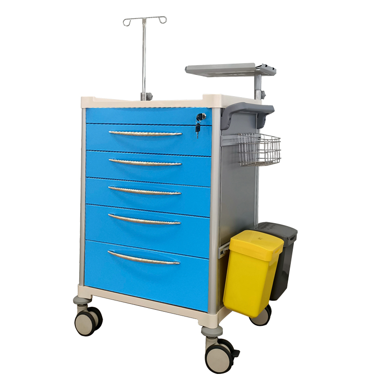ABS Medium Capacity Hospital Medication Trolley Medical Drug Carts