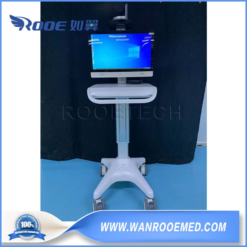 All-in-One Luxury Remote Telemedicine Workstation Trolley with Surveillance and Medical Computers