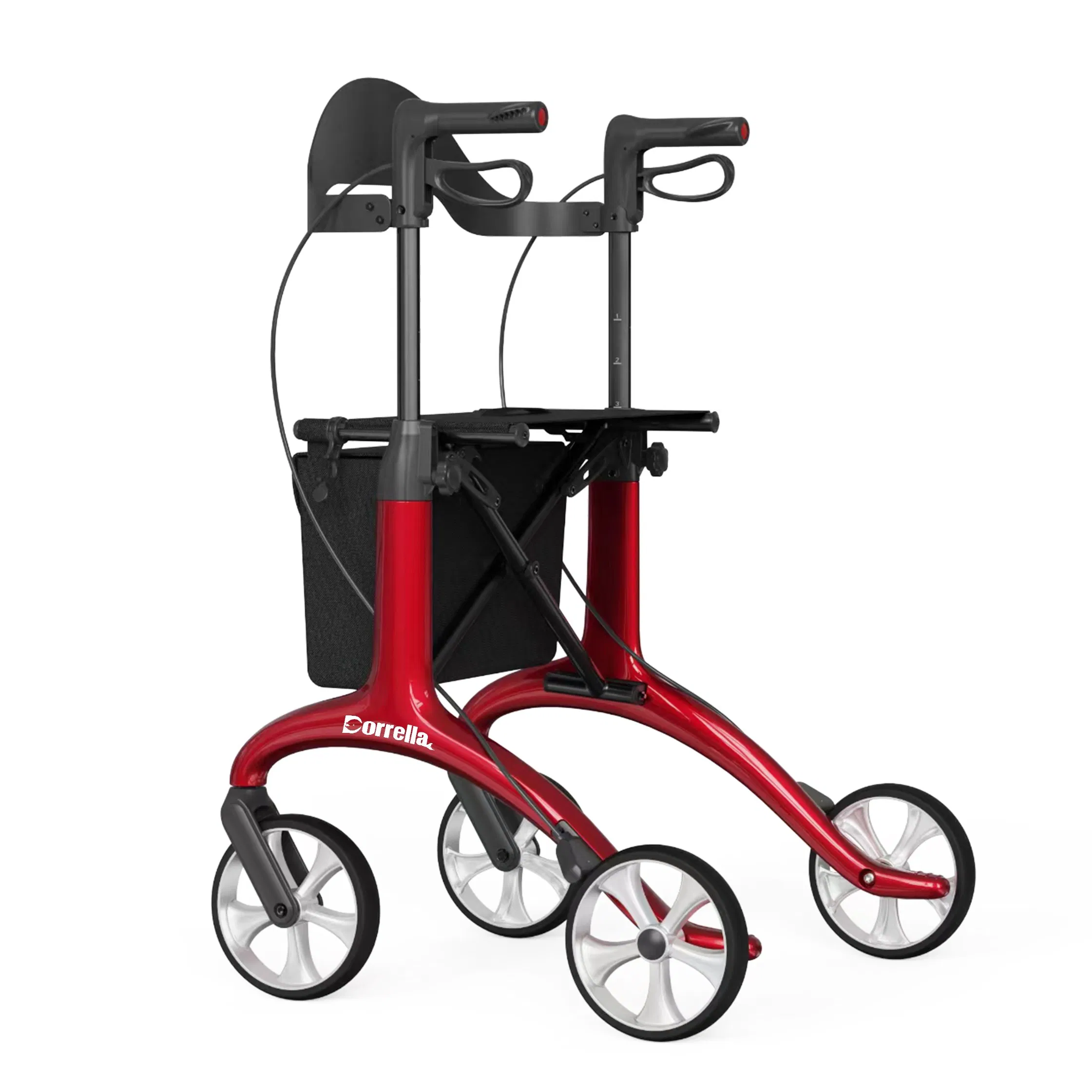 Adjustable Foldable Rollator Walker - Comfortable Mobility Aid for Elderly