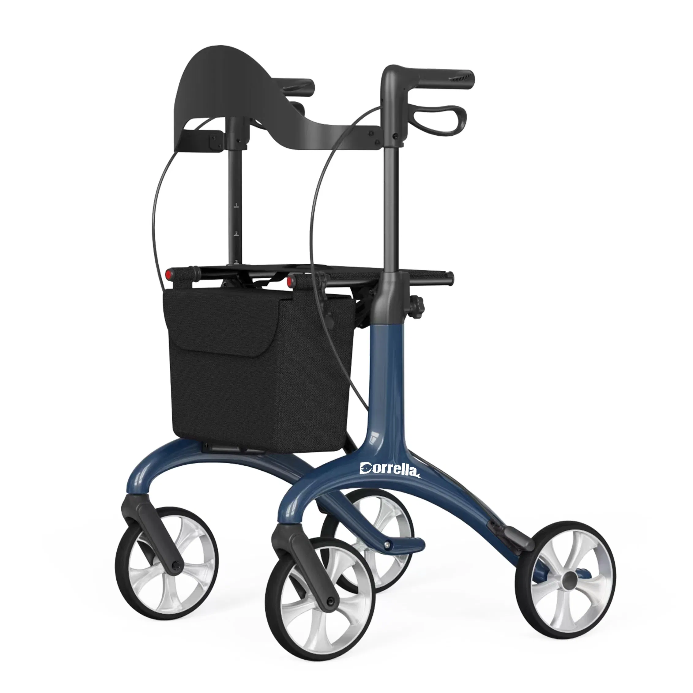 Adjustable Foldable Rollator Walker - Comfortable Mobility Aid for Elderly