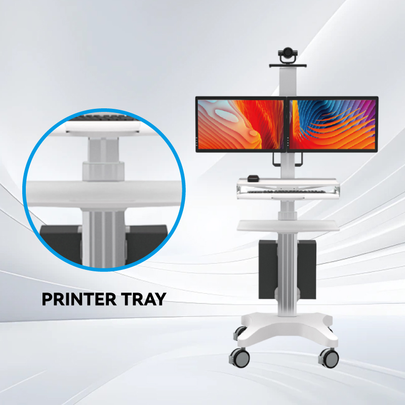 Likaymo Factory Direct Mobile Dual-Monitor Workstation Trolley Stand for Telemedicine or Conference Orteaching Use