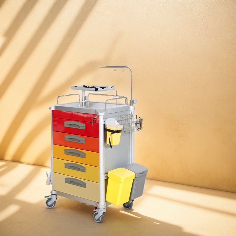 Emergency Medical Crash Cart with Drawers