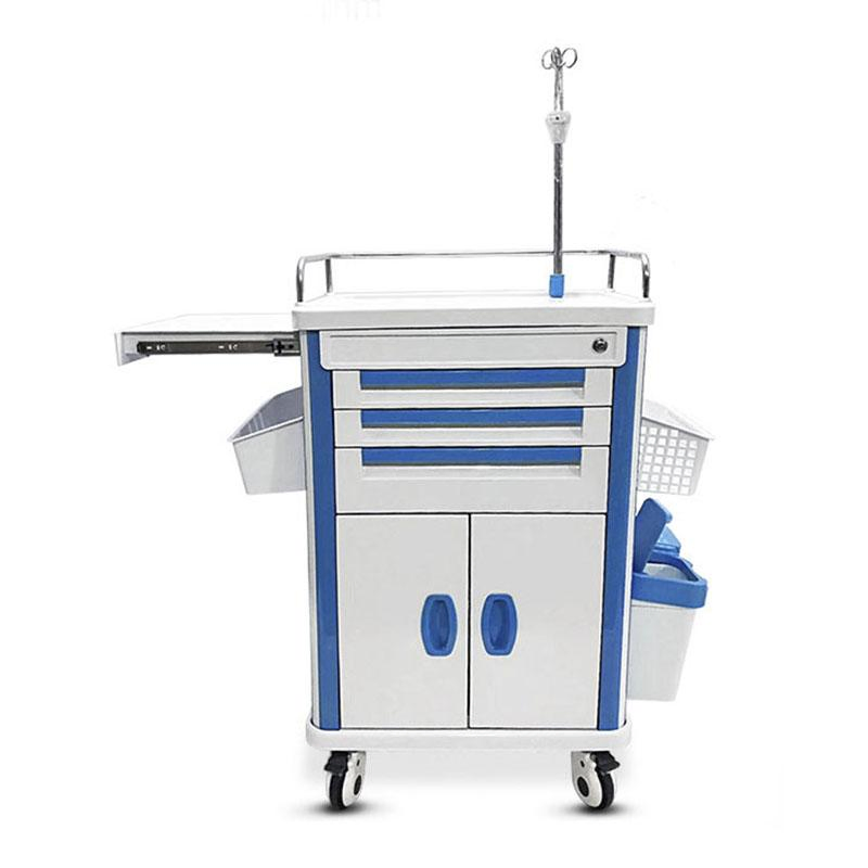 Emergency Trolley Hospital ABS Emergency Crash Cart with Drawers