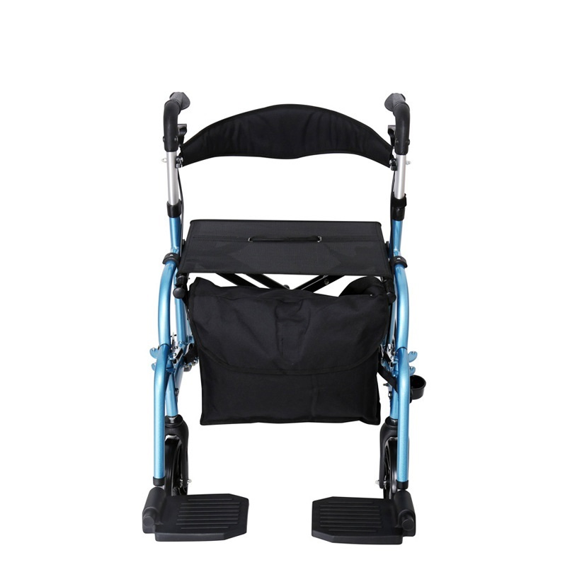 Wholesale Aluminium Adults Elderly Walking Aids Frame Foldable Upright Walker Rollator