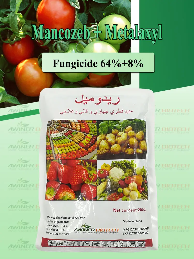 Effect It is used to control downy mildew of melons, perishable diseases of fruits, downy mildew of cruciferous vegetables, damping-off, potato late blight, tobacco black shank, grape downy mildew, etc.