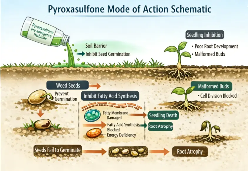 Pyroxasulfone Mode of Action Diagram