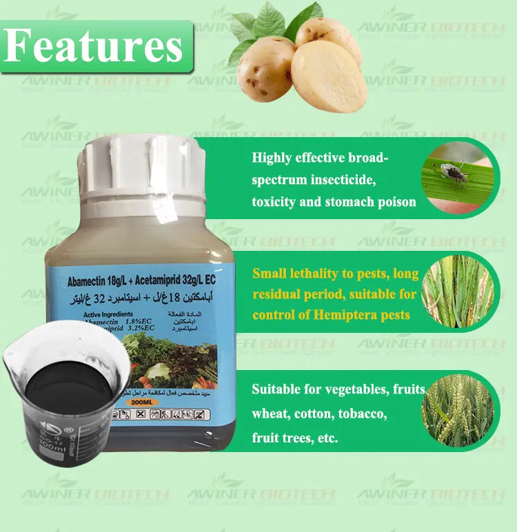 Wholesale Pest control insecticide anti moustique for agriculture EC acetamiprid32g/L+Abamectin 18G/L Quotes, Factories