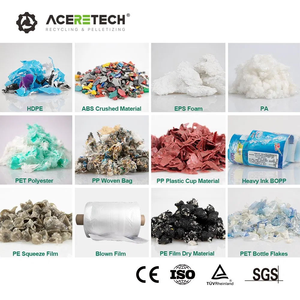 آلة إعادة تشكيل أكياس HDPE و LDPE من Aceretech OEM ODM لإعادة حبيبات البلاستيك في خطوة واحدة