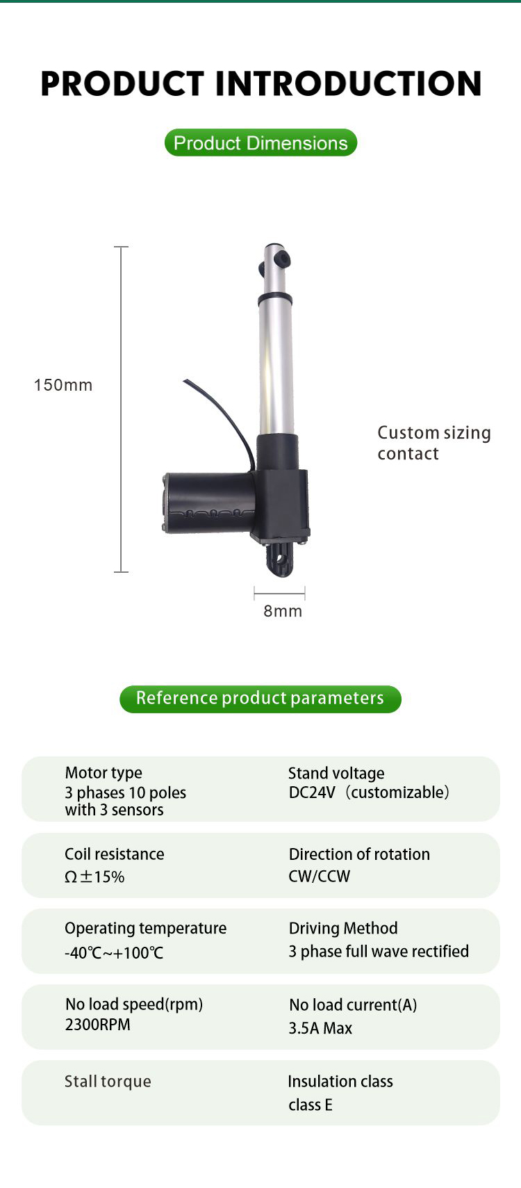 Brushless Linear Actuator JQBL-TT01 Details 8