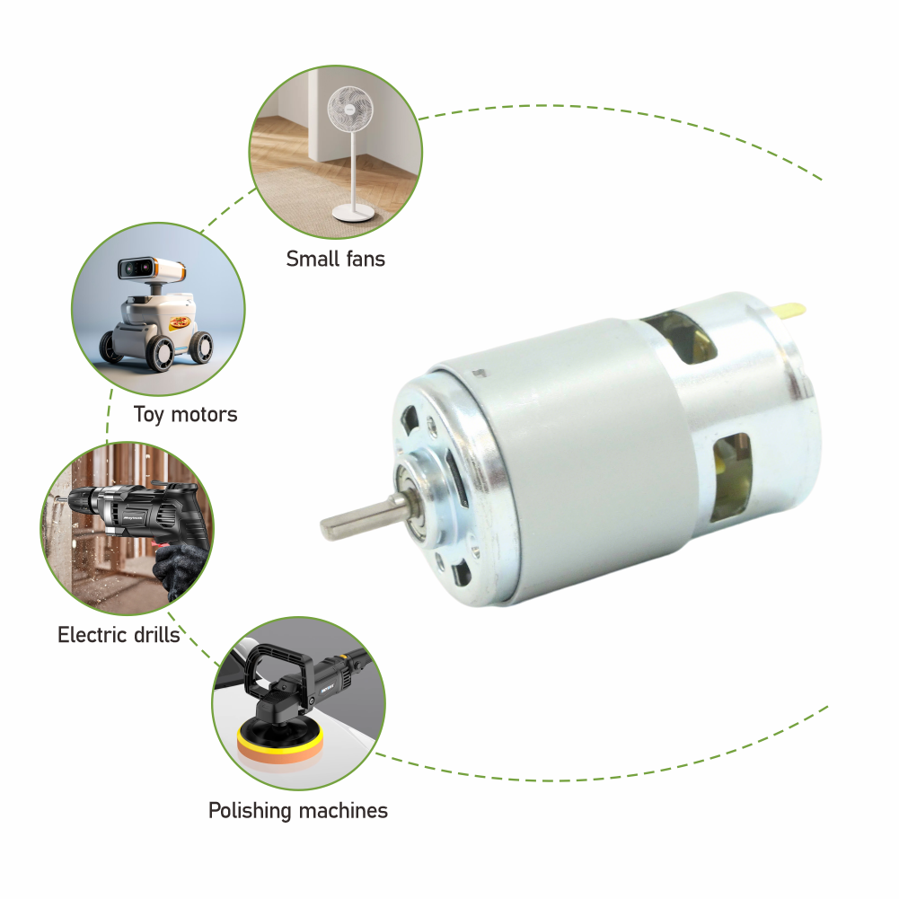 High-speed and Large-torque 18800rpm 9V Fan Brushed DC Driving Motor for Lawn Mower