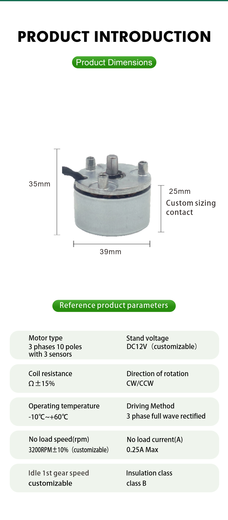 brushless dc motor details