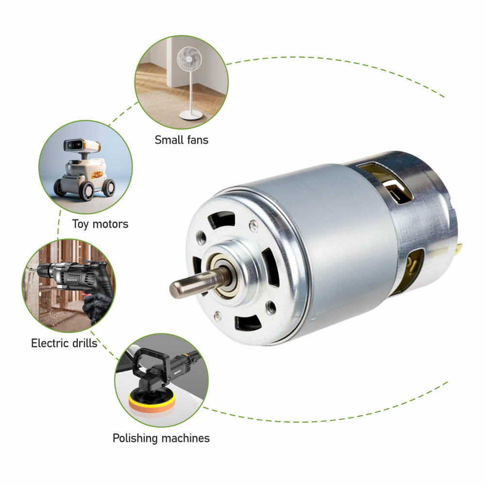 Durable High-speed 3000rpm 24v Fan Motors and Lawn Mower Motor with 67w