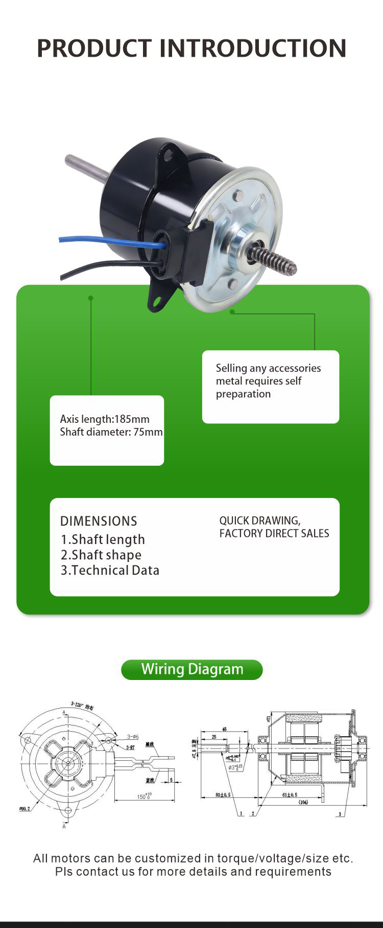 Solar brush DC motor details 3