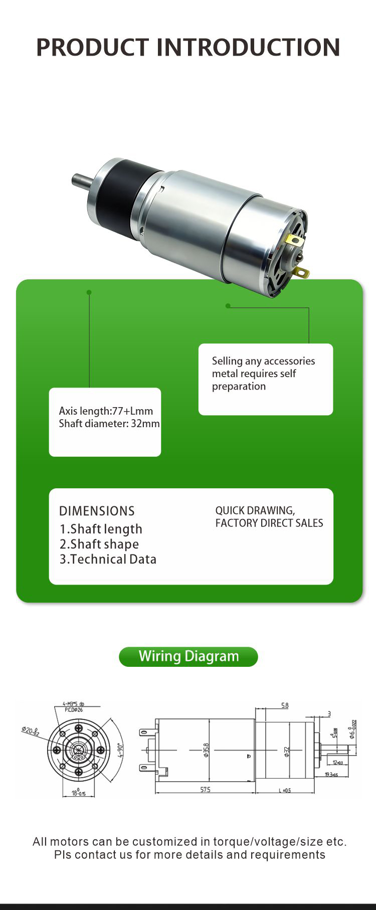 DC Planetary Gear Motor view 3
