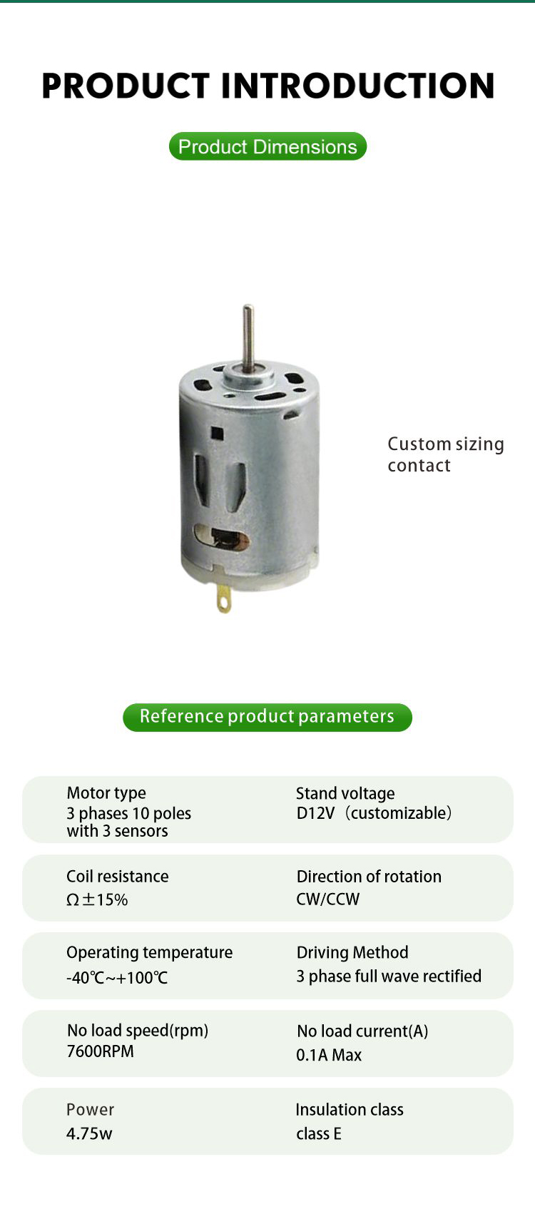 JQBL-385SA Brush DC Motor detail 8