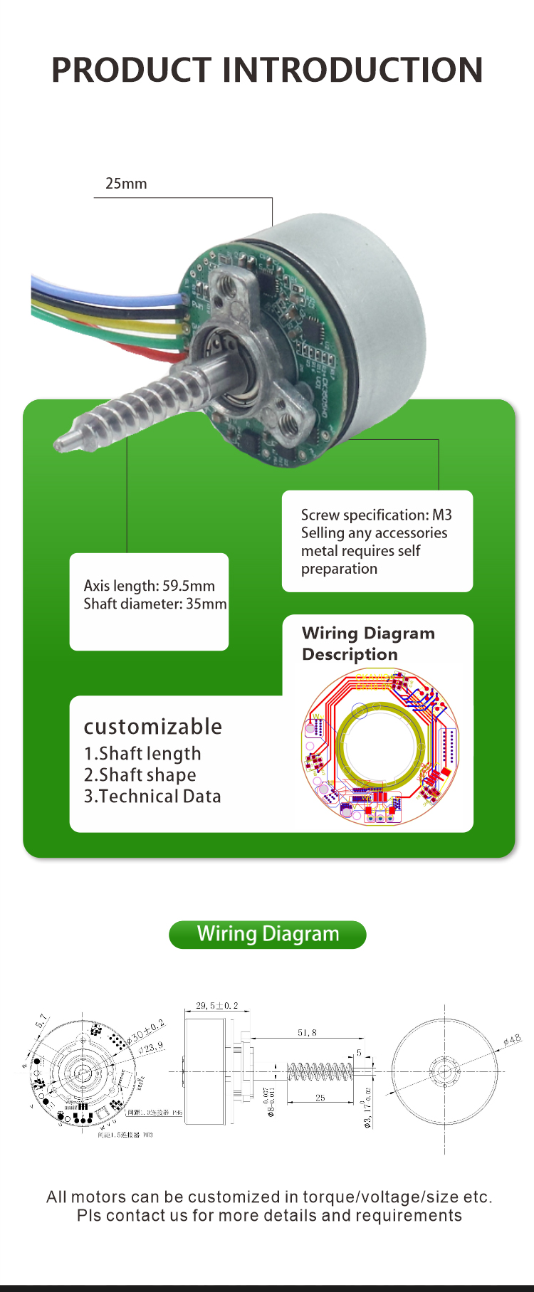 Brushless DC Motor Model JQBL-3503 View 3