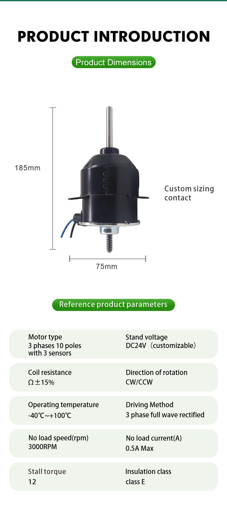 Solar brush DC motor details 8