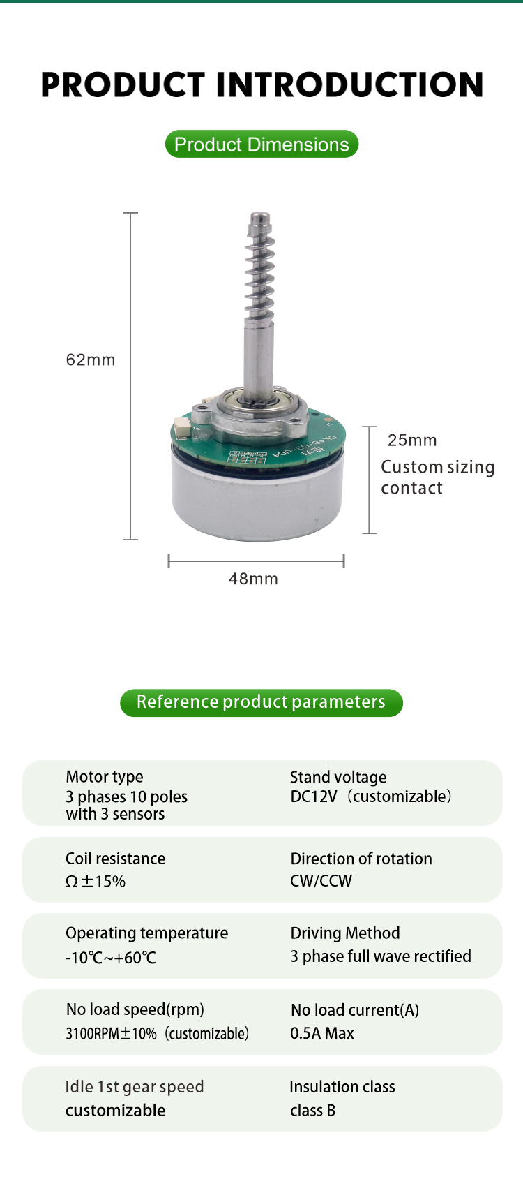 brushless dc motor JQBL-4805 detail 8