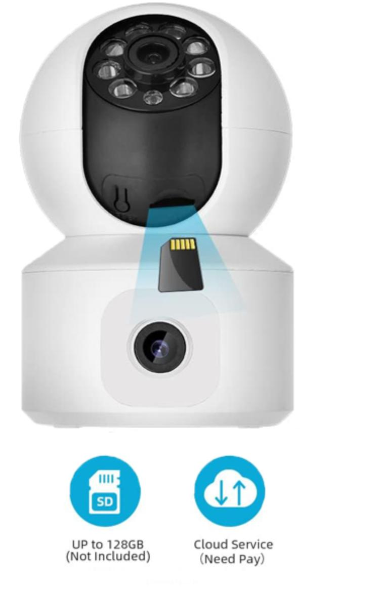 Security 4MP Dual Lens Indoor Security Camera 2.4GHz WiFi for Home Security, Baby/Pet Camera Indoor with Night Vision, Motion Detection Smart Camera