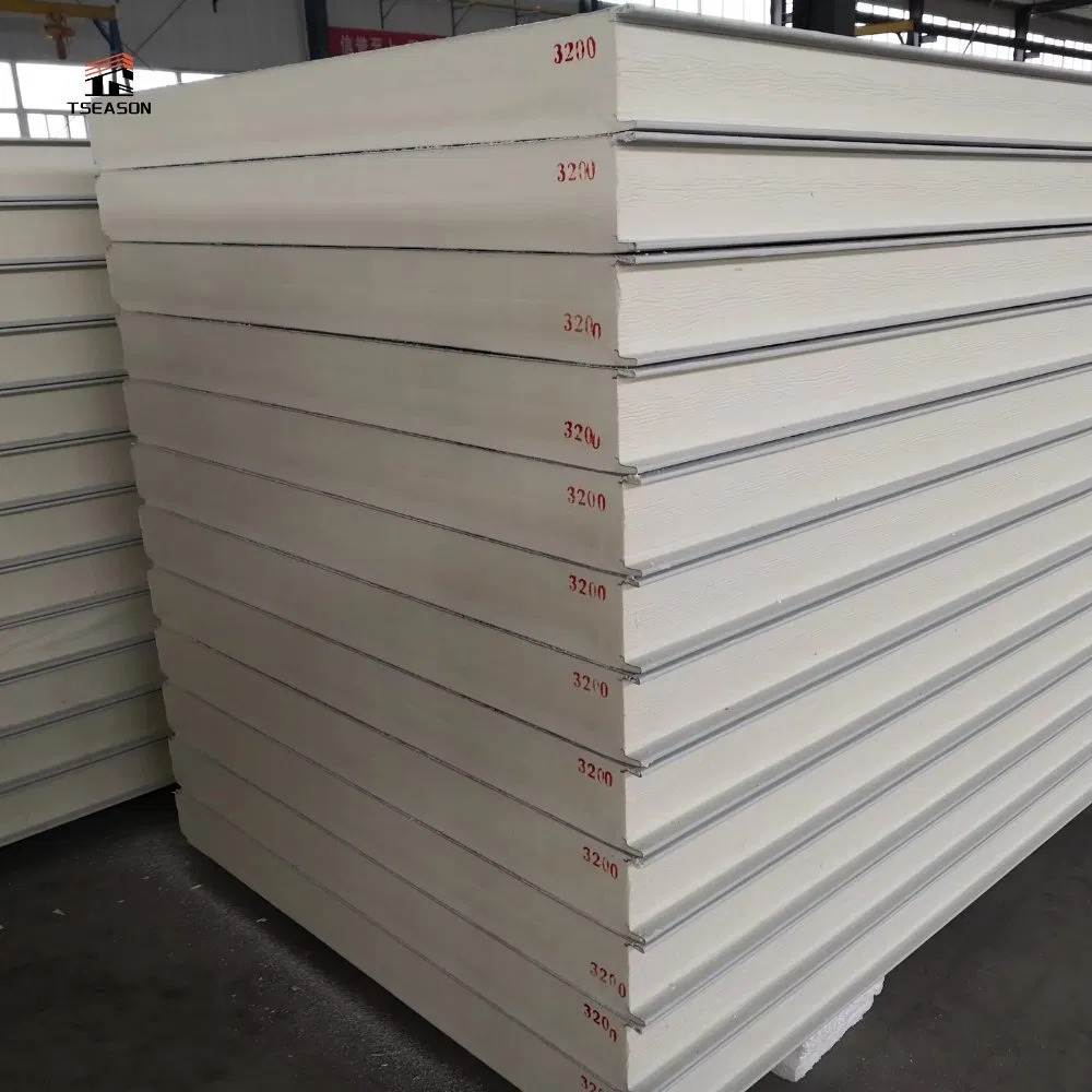 Tseason PU/PUR/PIR/Puf Roof Panel Three Wave-Hidden Screw Sandwich Panel for Workshop/Warehouse Roofing Board for Sale