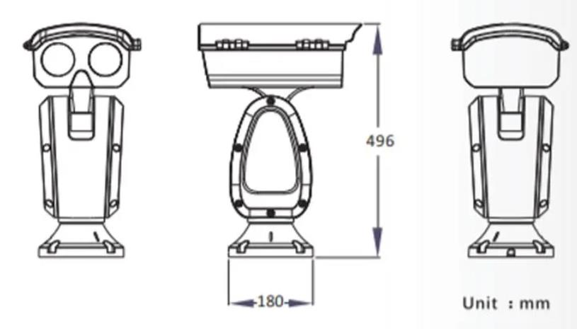2MP 96X Long Range Optical Zoom 800m Infrared Laser Illuminator PTZ Camera with Wiper