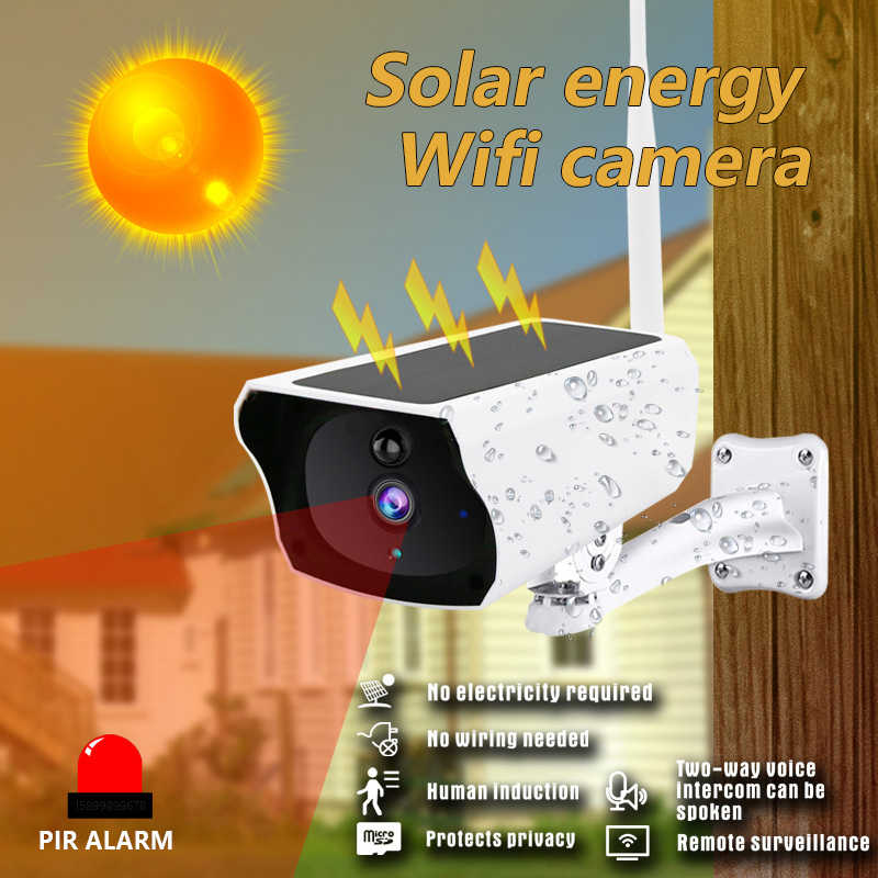 Wireless Rechargeable Battery Powered WiFi Home Security Solar Camera
