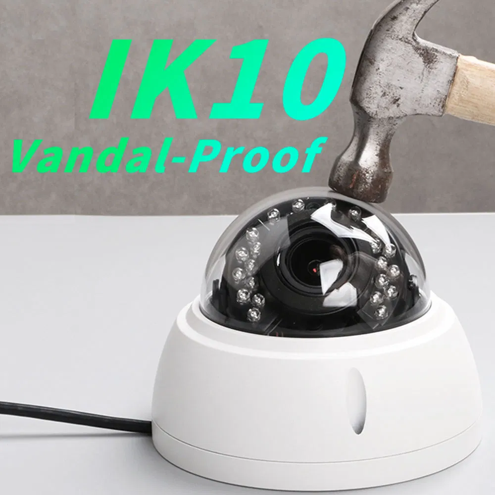 Ga-D2VI-M8ss Gcraftsman Ik10 Anti-Vandal Metal Dome Outdoor 100FT IR Night Vision IP Poe Security Camera with Motor Lens