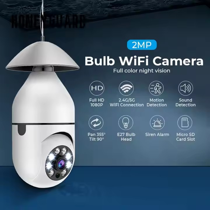 Home Security Human Motion Tracking Two Way Audio WiFi Light Bulb Camera