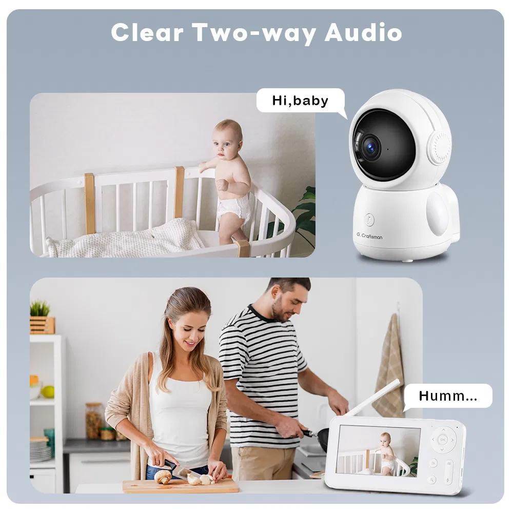 Y2 (AG) PTZ Baby Monitor 4.3 Inch Screen WiFi Auto Tracking APP Alarm Two-Way Audio Onvif IP Home Security Video Camera