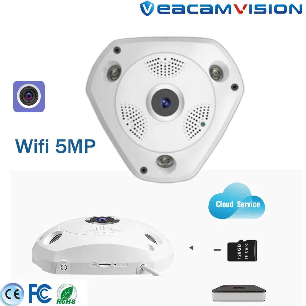 360-Degree WiFi Indoor Fisheye Camera with Night Vision